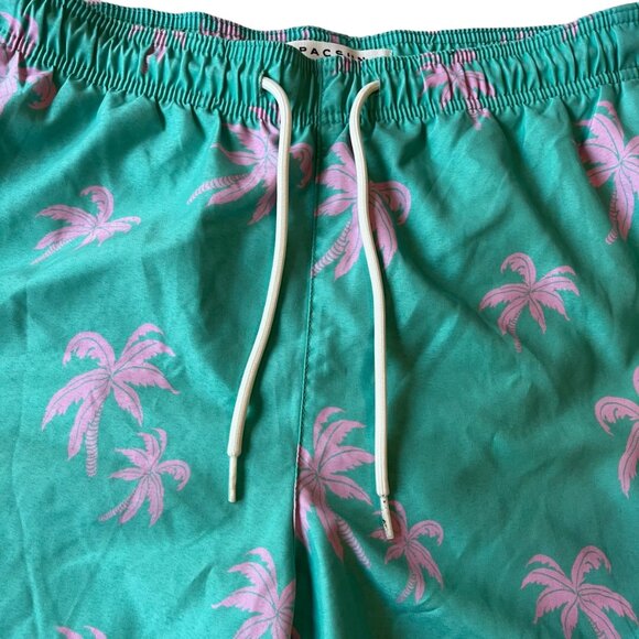 PacSun teal swim trunks palm trees Size Small - Picture 7 of 16